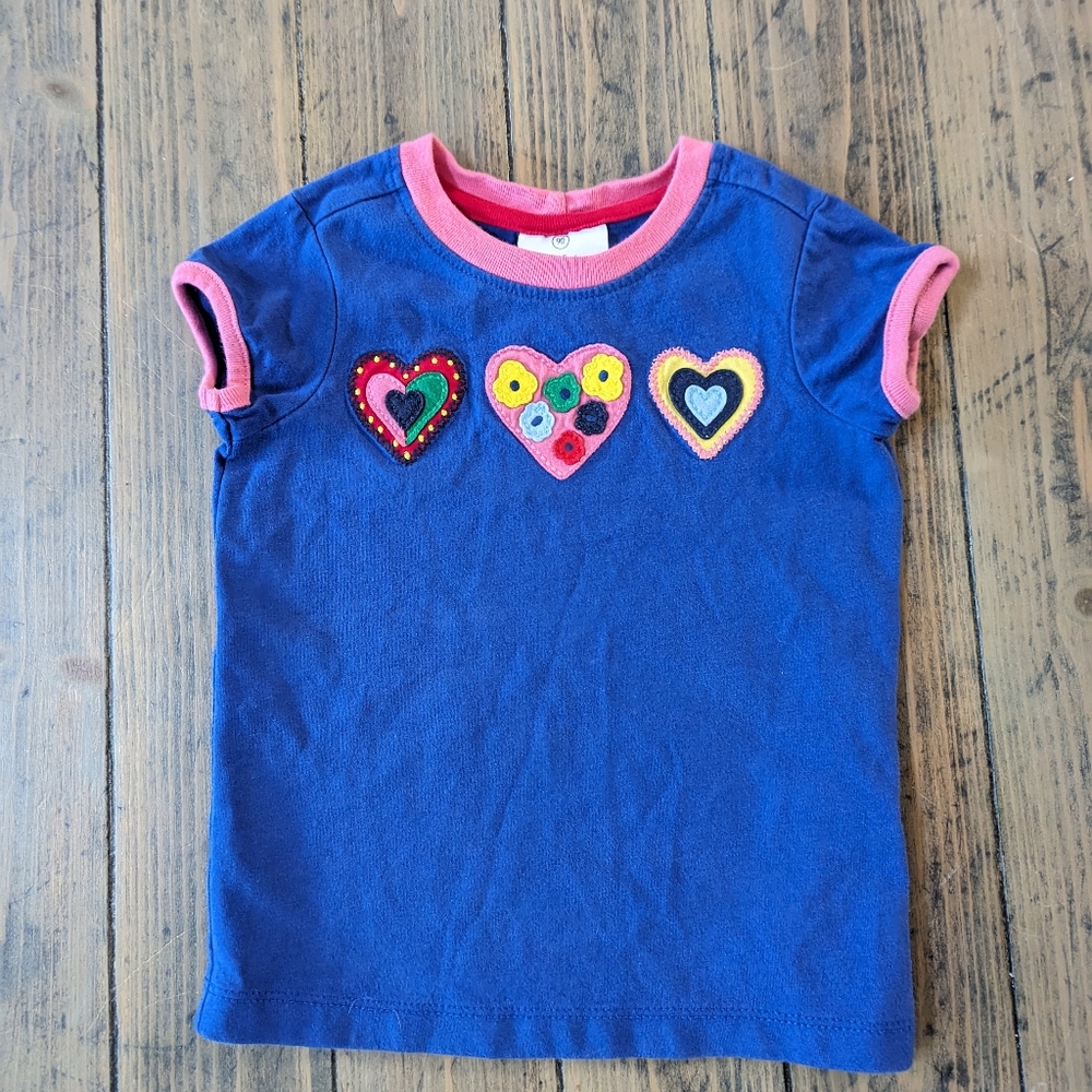 Hanna Andersson 90/3t heart applique tshirt
